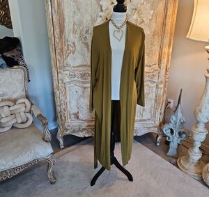 a new day Olive Longline Open-Front Cardigan